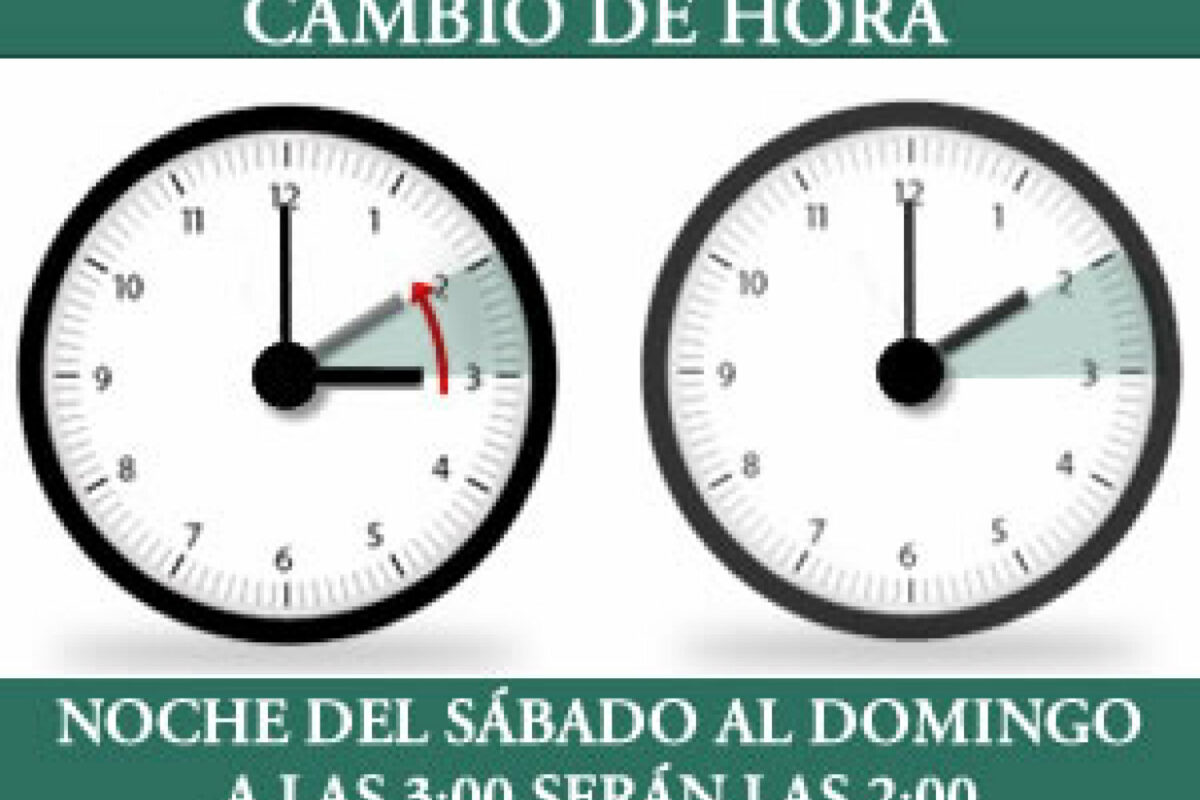 ¡ATENCIÓN! CAMBIO DE HORARIO DE INVIERNO