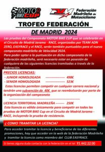 CONVOCADO EL TROFEO COMUNIDAD DE MADRID DE VELOCIDAD 2024