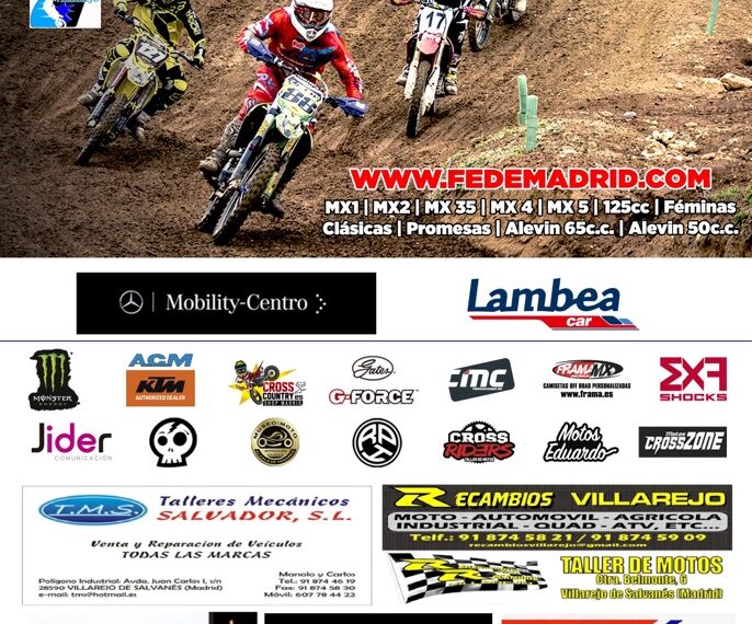 NUEVA PARADA DEL MOTOCROSS MADRILEÑO EN VILLAREJO EL 30 DE MARZO