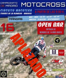 APLAZAMIENTO Y CAMBIO DE FECHAS EN EL CALENDARIO DE MOTOCROSS