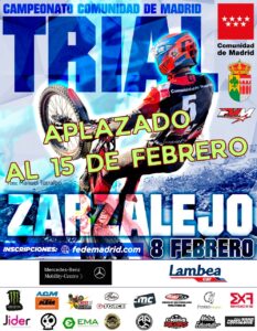 ¡APLAZADO AL 15 DE FEBRERO EL TRIAL DE ZARZALEJO!