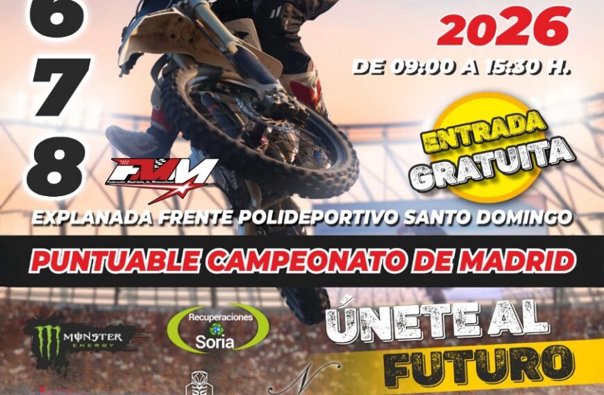 ALCORCÓN YA ESPERA LA PRIMERA PRUEBA DEL CAMPEONATO DE MOTOCROSS 2026 Y SERÁ PUNTUABLE TAMBIEN PARA LAS CLÁSICAS.