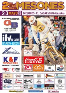 LLEGA LA 2º PRUEBA DEL TROFEO MADRILEÑO DE TRIAL CLÁSICO: DOS DÍAS DE MESONES- CIERRE DE LAS PREINSCRIPCIONES EL MIÉRCOLES 29 DE ABRIL.